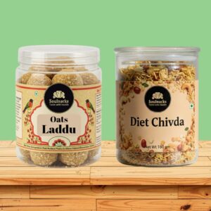 Home diet chivda with oats laddu